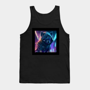 cyberpunk puppy in a neon city Tank Top